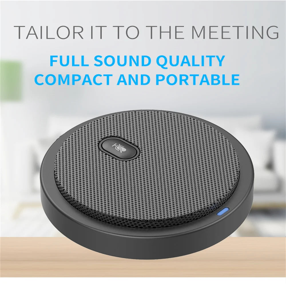 HCSTVCON Microphone Omnidirectional Video Conference Mini Portable 360° Voice Pickup USB Plug for Meeting Business Online Live