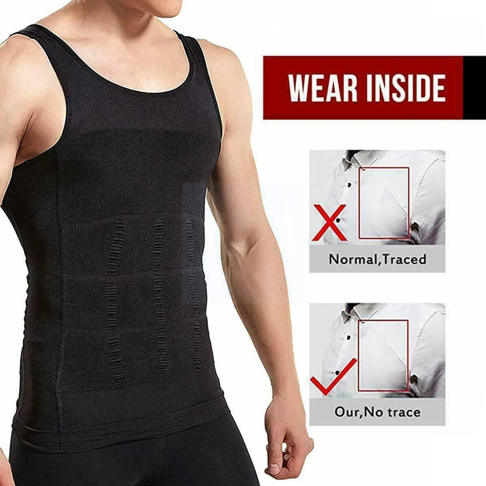 Men Slimming Elastic Body Shaper Vest Tight Skinny Shirt Fitness Waist Compression Abdomen Breathable Sport Vest