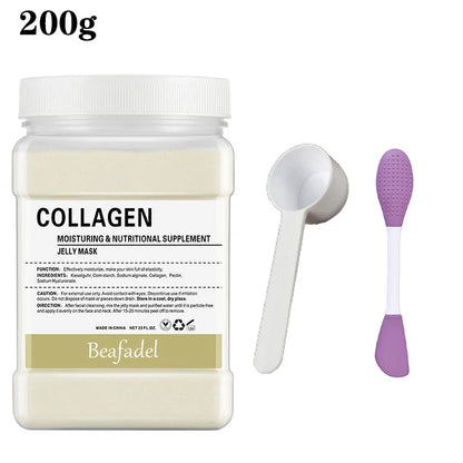 Mascarilla de hidrogelatina suave de 650 g en polvo, mascarilla de hidrogelatina casera, exfoliante con ácido hialurónico, mascarilla facial de rosas para el cuidado de la piel.