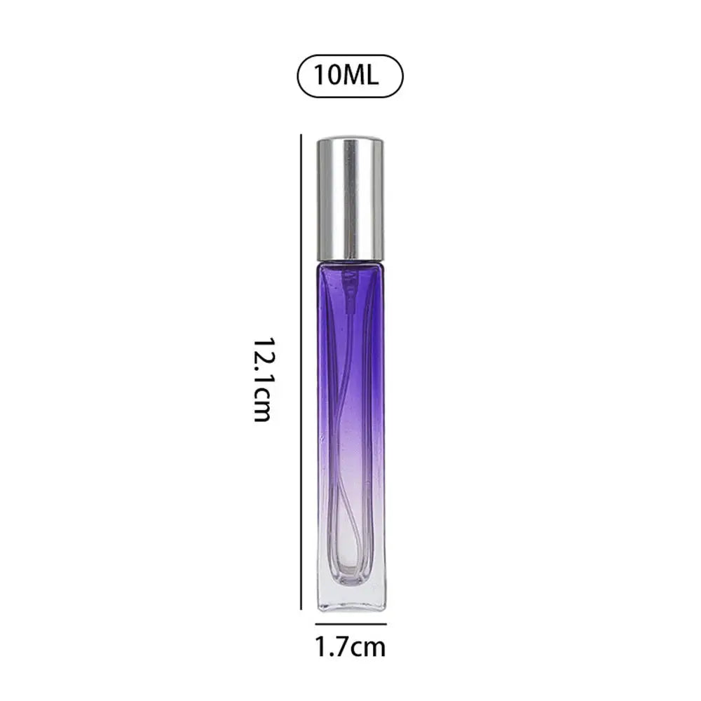 5ml/10ml Gradient Color Perfume Bottle Square Glass Spray Bottle Travel Portable Sample Fragrance Atomizer Refillable Container