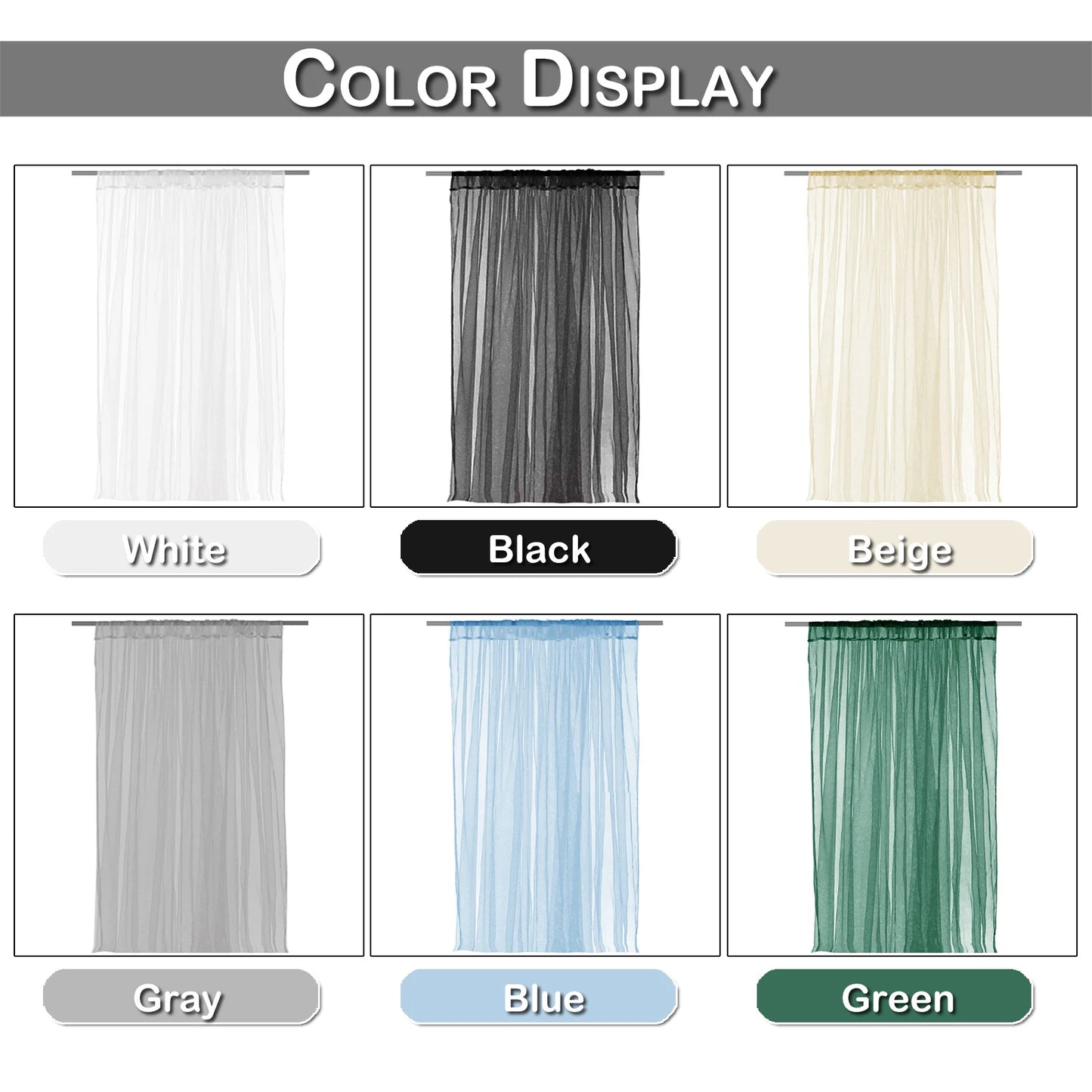 Outdoor Sheer Curtains for Patio Mosquito Netting Rod Pocket Garden Mesh Voile Drapes Mosquito Curtains for Porch Pergola