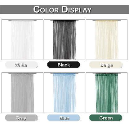 Outdoor Sheer Curtains for Patio Mosquito Netting Rod Pocket Garden Mesh Voile Drapes Mosquito Curtains for Porch Pergola