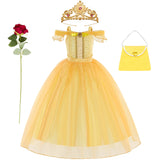 Children's Halloween Role Play Fairy Princess Belle Dress Xmas Carnival Masquerade Performance Birthday Party Fancy Girl Clothes