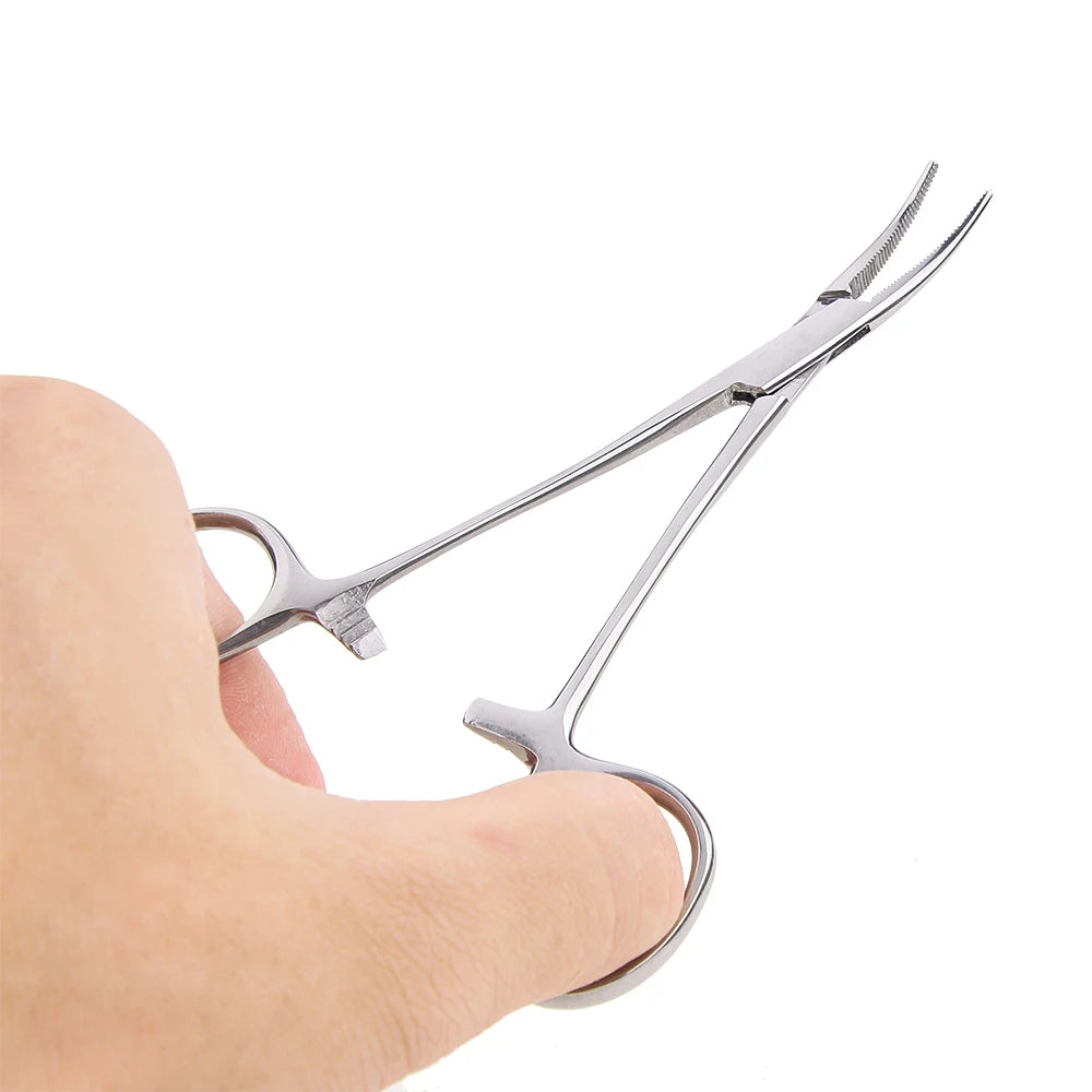 Herramienta manual de 12,5 x 16 x 18 cm, pinzas hemostáticas para pelo de mascotas, alicates de pesca, herramientas de depilación, herramienta de corte con punta curva/recta.