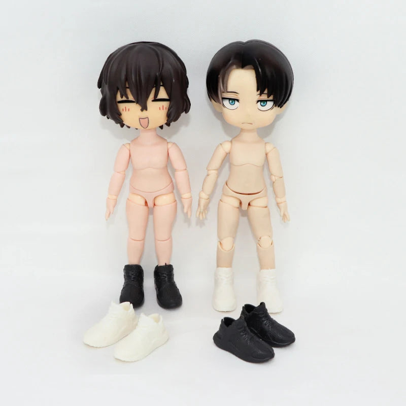 HOUZIWA White Black OB11 Doll Shoes Plastic