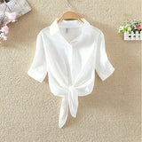 2025 New Women's Tops Fashion Women Summer Chiffon Blouse Short Sleeve Casual Shirt White Ropa Mujer Blusas Feminino