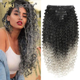 Extensões de cabelo cacheado Jerry Curly 65cm clip in tecelagem dupla com seda orgânica 160 g