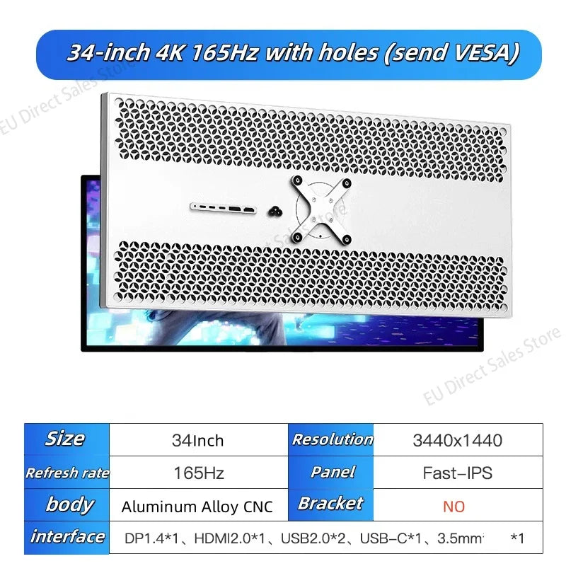 Kuycon Q34W 34-inch 4k165hz monitor e-sports gaming ultra-clear laptop desktop external mirror screen new original