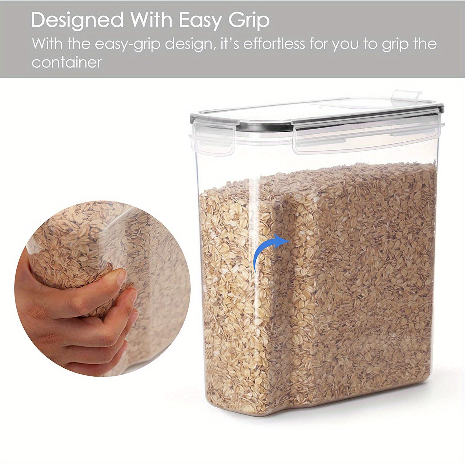 3pcs/set 2.5L/4L Grain Sealed Moisture-proof and Insect Proof Bucket Food Dispenser Kitchen Transparent Storage Box Label