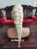Rabo de cabelo com trança 75cm textura afro kinky straight
