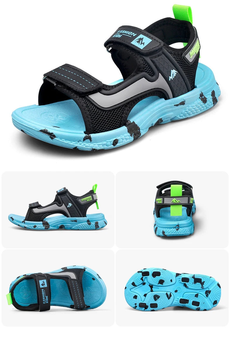 Kids Boys Trendy Camouflage Platform Strap Sandals Lightweight Soft Sole Non-slip Girls Children For Summer Outdoor Beach Shoe