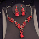 Gorgeous Crystal Jewelry Sets for Women Luxury Choker Necklace Earrings Set Wedding Dress Bridal Costume Necklace Accessories