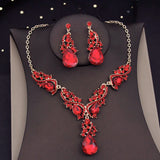 Gorgeous Crystal Jewelry Sets for Women Luxury Choker Necklace Earrings Set Wedding Dress Bridal Costume Necklace Accessories