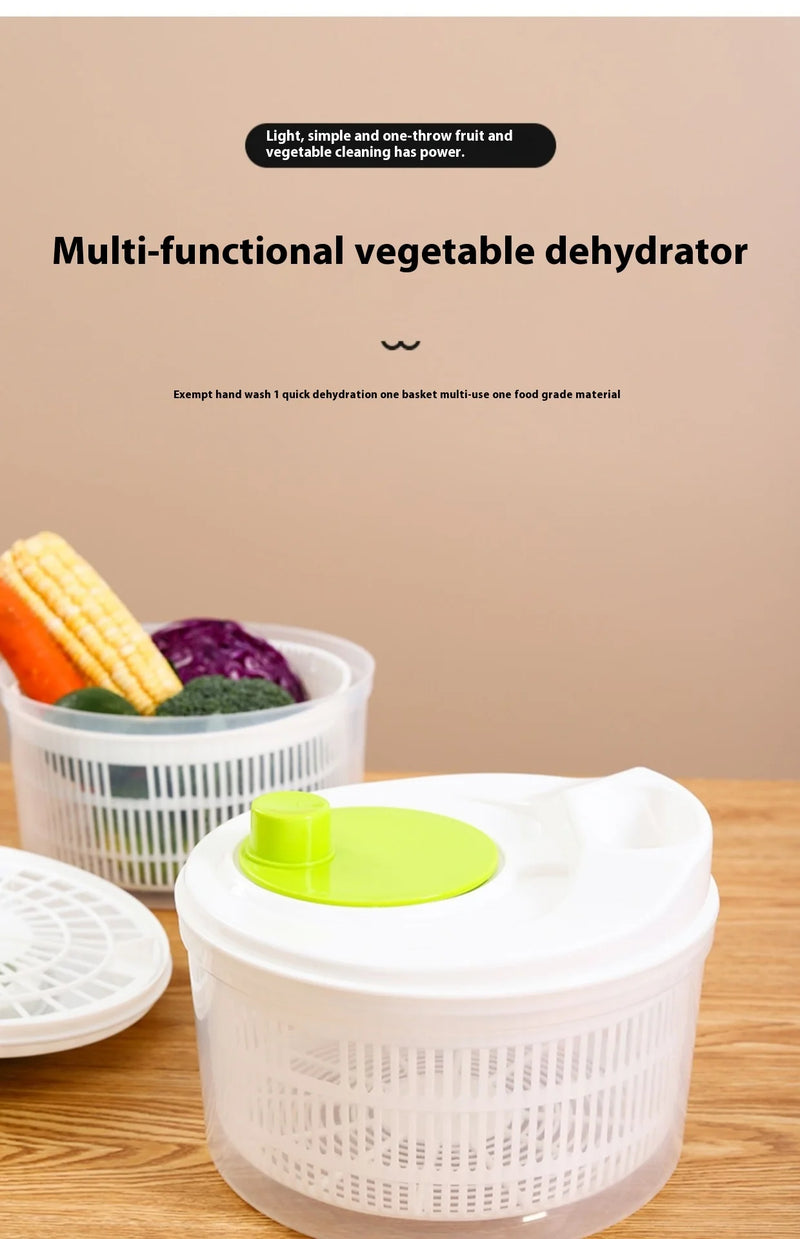 Multifunctional Household Manual Vegetable Dehydrator - Salad Spinner with Fruit, Lettuce Drain Basket | Home Kitchen Gadgets