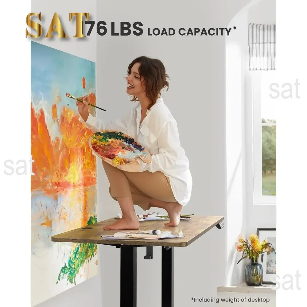 ad Height Adjustable Electric Standing Desk, 55 x 28 Inches Sit Stand up Desk, Memory Computer Home Office Desk