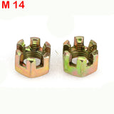 1Pair M10/M12/M14/M16/M20 Hex Slotted Nuts for 50cc-250cc ATV Kart Off-Road Vehicle Quad Bike Rear Axle Ball Joint Parts