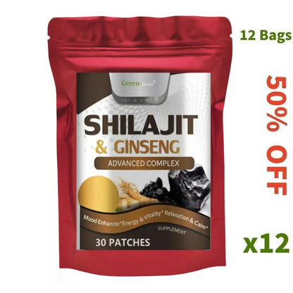Hot sale 30 Patches Shilajit & Ginseng Supplement - Provides Energy and Endurance, Enhances Brain & Memory, Immune Support