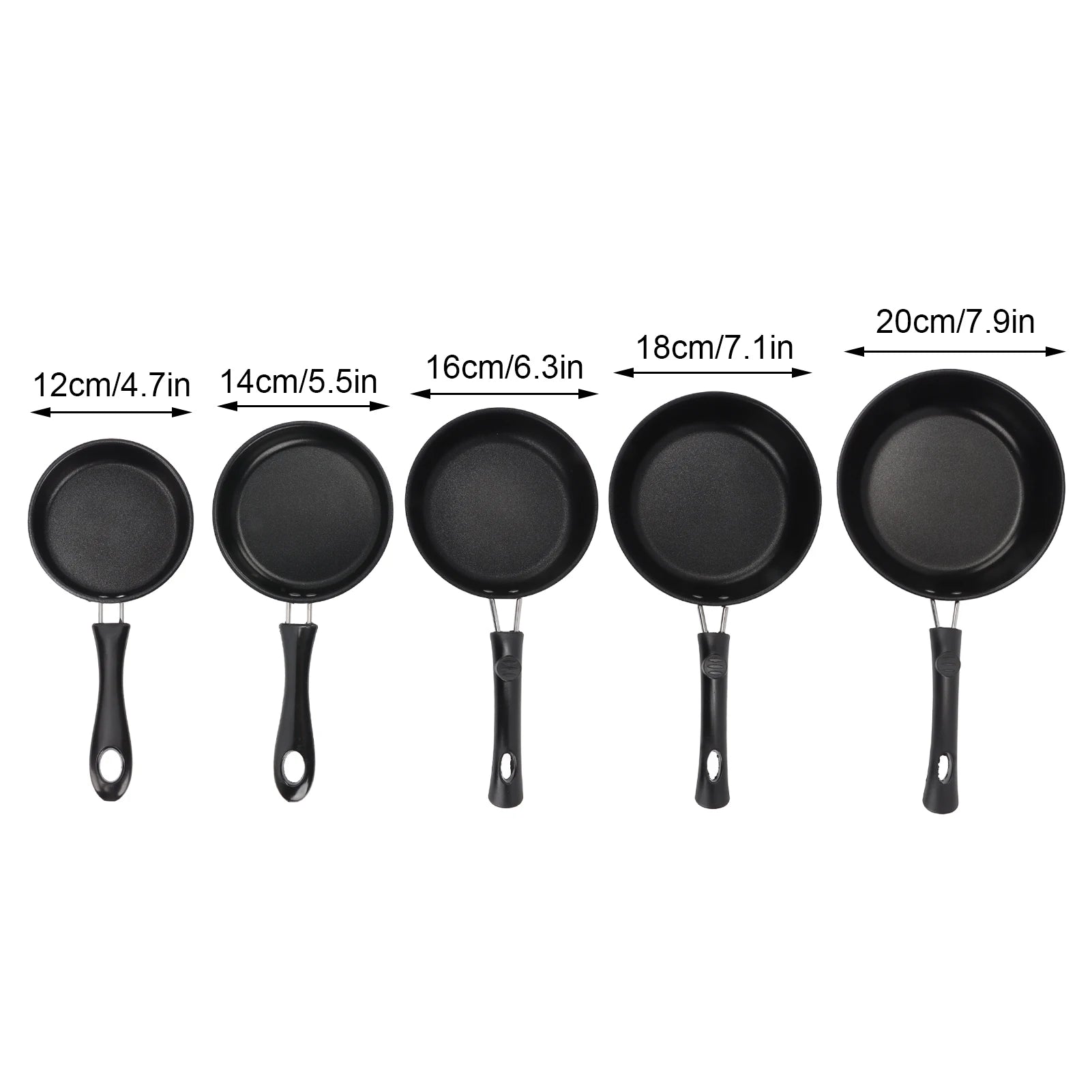 1PC 12-20cm Mini Frying Pan Non-Stick Thickened Stainless Steel Frypan Pot Fried Eggs Saucepan Gas/Induction Kitchen Cookware 
﻿