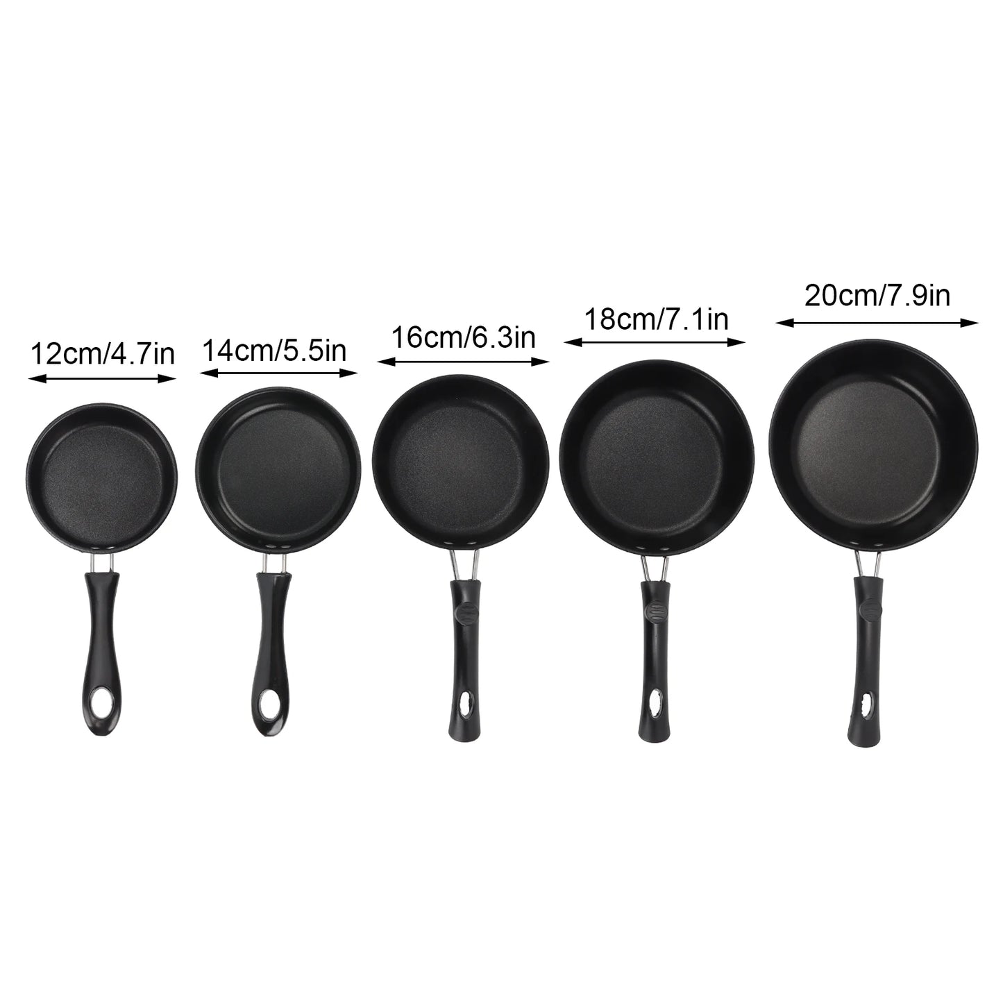 1PC 12-20cm Mini Frying Pan Non-Stick Thickened Stainless Steel Frypan Pot Fried Eggs Saucepan Gas/Induction Kitchen Cookware 
﻿