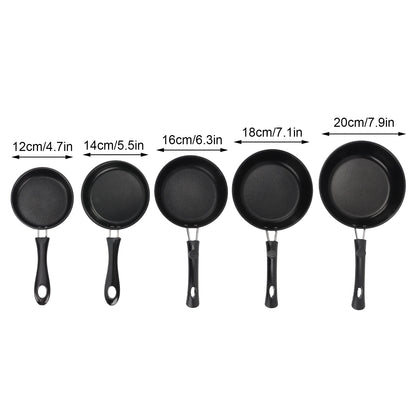 1PC 12-20cm Mini Frying Pan Non-Stick Thickened Stainless Steel Frypan Pot Fried Eggs Saucepan Gas/Induction Kitchen Cookware 
﻿