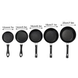 1PC 12-20cm Mini Frying Pan Non-Stick Thickened Stainless Steel Frypan Pot Fried Eggs Saucepan Gas/Induction Kitchen Cookware 
﻿