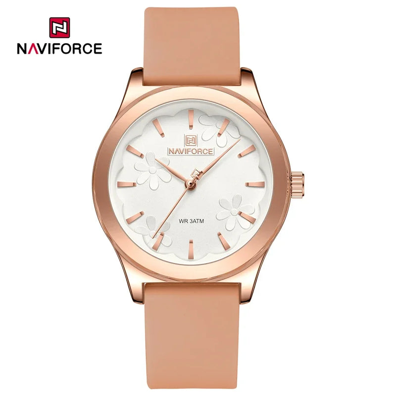NAVIFORCE NF5051 Women Watch Silicone Quartz Wrist watches for Women Sport Clock Girls Gift Ladies Watches