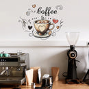 Creative Love Coffee Cup Wall Stickers For Cafe Background Decoration Wallpaper Kitchen Beautify Home Decor Self-adhesive Decals