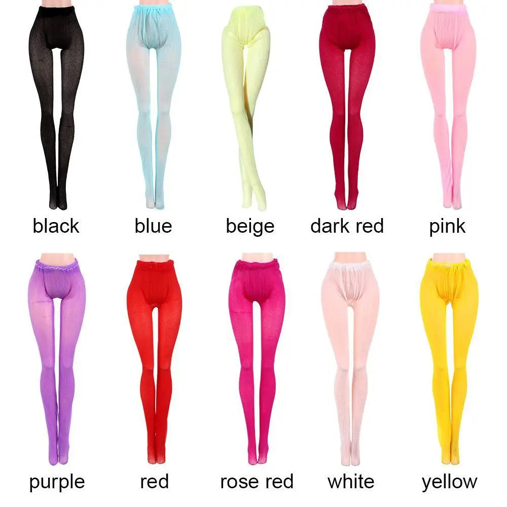 Mini Elastic Leggings Doll Silk Stockings Dolls Pantyhose Colorful Pantyhose Bottoms Socks Miniature Clothes Suits 1/6