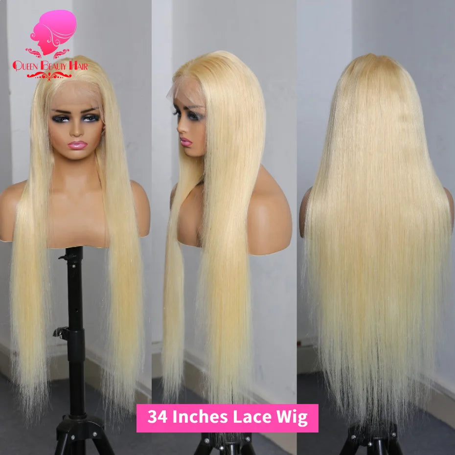 360 Full Lace Wig Human Hair Pre Plucked 613 Blonde Colored Lace Front Wigs Bone Straight Ponytail Human Hair Lace Frontal Wig