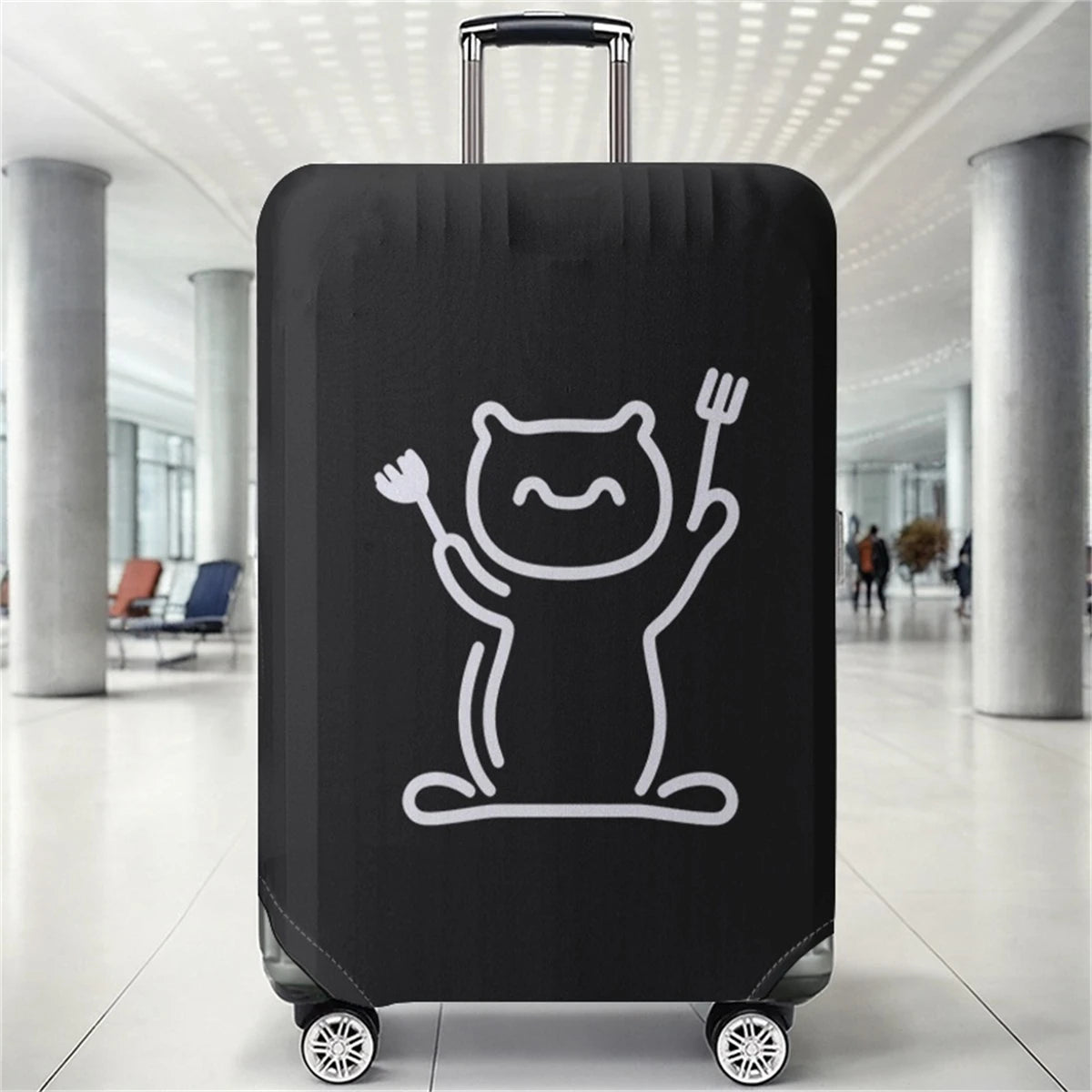Cat pattern luggage protection cover, suitable for 18-32 inch luggage covers, luggage handle gloves, travel accessories