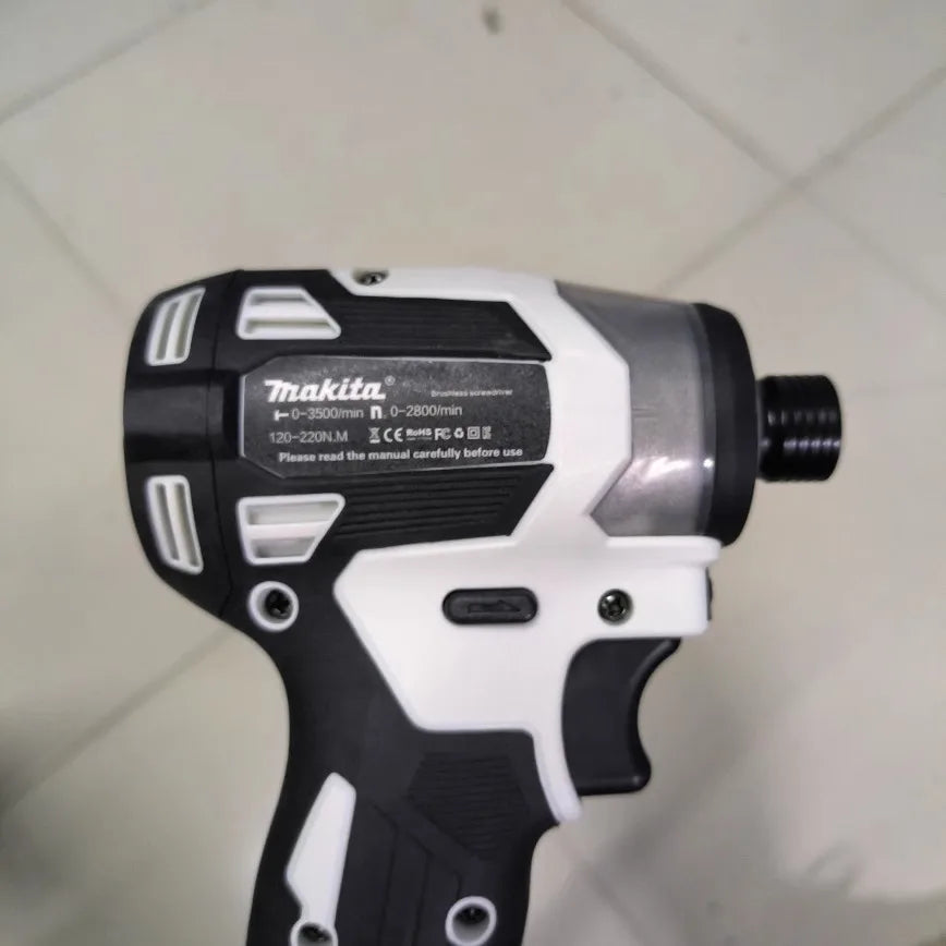 Destornillador sin escobillas Makita DTD173, destornillador eléctrico recargable en blanco y negro, atornillador de impacto para reparación de automóviles. 
