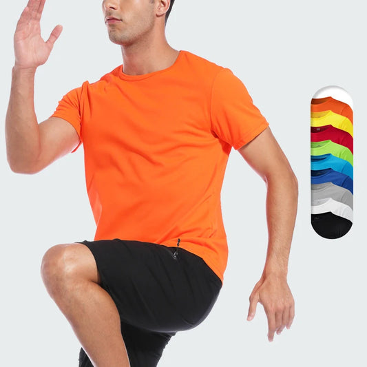Men Women Quick Dry Short Sleeve Sport T-Shirt Gym Jerseys Fitness Shirt Trainer Running T-Shirt Teenager Breathable Sportswear