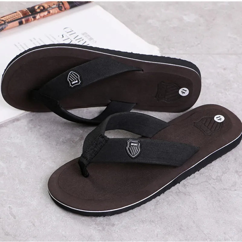 Men's Casual Flip Flops Fashion Beach Shoes Men Summer Non-Slip Flat Slides Mens Slippers Indoor House Shoes Man Male Slipper