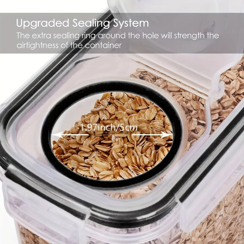 3pcs/set 2.5L/4L Grain Sealed Moisture-proof and Insect Proof Bucket Food Dispenser Kitchen Transparent Storage Box Label