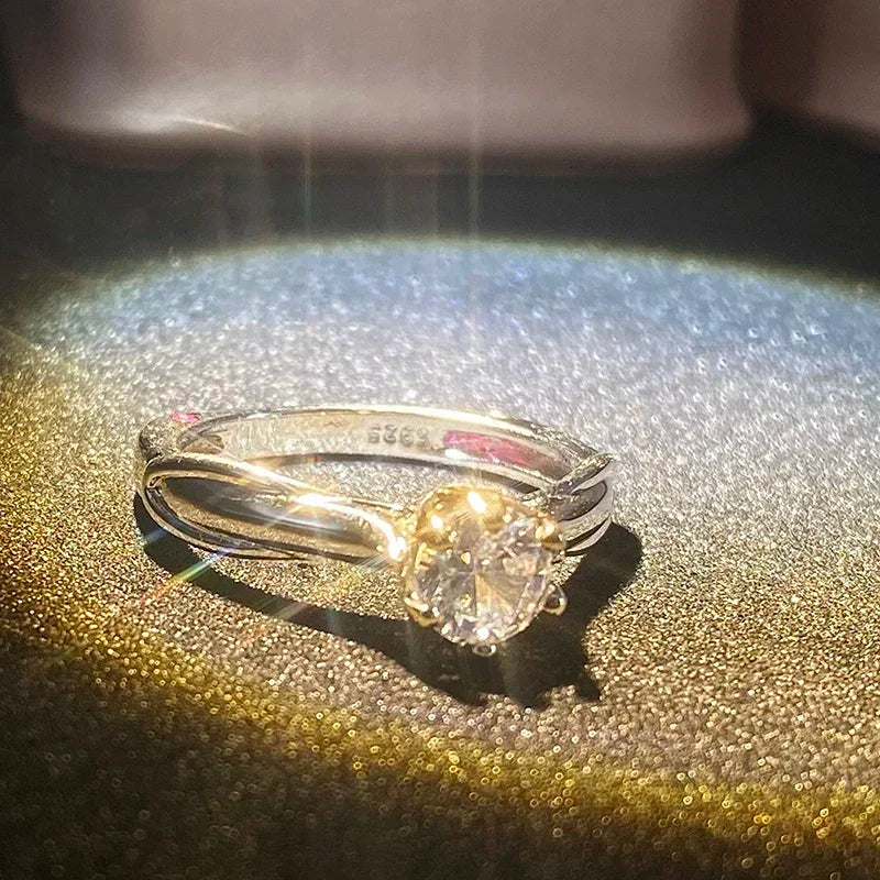 Anillo de oro puro de 18 quilates para mujer, anillos de moissanita natural con piedras preciosas, hermosa joyería para parejas, accesorios de boda, nueva tendencia 2023