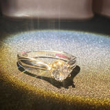 Anillo de oro puro de 18 quilates para mujer, anillos de moissanita natural con piedras preciosas, hermosa joyería para parejas, accesorios de boda, nueva tendencia 2023