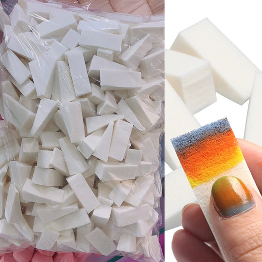 Pincel de esponja suave para uñas, efecto degradado triangular blanco, herramienta de teñido de gel y halo para maquillaje y manicura DIY Q9, 20 unidades, 50 unidades 