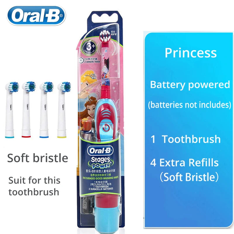 Oral B Electric Toothbrush for Kid Soft Brush Rotation Clean Teeth Brush For Kid Gentle Clean Teeth Waterproof Kid Tooth Brush