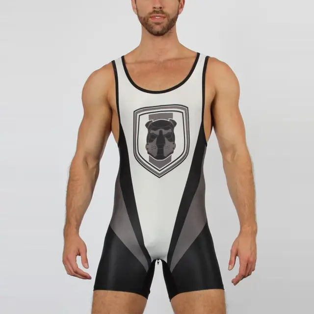 Kennel Club CB13 Men's Zipper Back Singlets Sexyman Bandit One Piece Sleeveless Gym Sports Fitness Clothing 