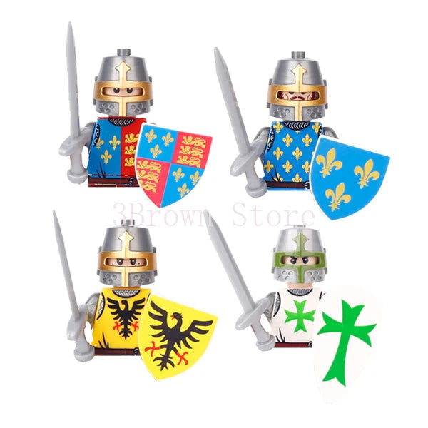 MOC Medieval Building Blocks Castle Knight Western Cowboy Historical Army Cavalry Horse Soldier Gun Kid Toy Gift Brick DIY S040