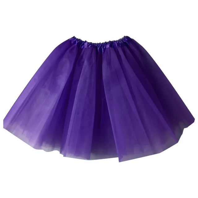 3 Layers Mesh Tulle Skirts for Women, Candy Color, Pleated, A Line Petticoat, Show Tutu, Performance 