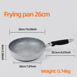 Durable Stone Frying Pan 28/26/24/20cm Wok Non-stick Pan Skillet Cauldron Induction Cooker Pans Pancake Egg Gas Stove Home