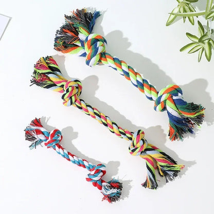 Brinquedo De Nó De Corda De Algodão Trançado Para Cães Mastigar Cachorro, Limpeza Dos Dentes, Osso, Produtos Pet, Durável, 24cm