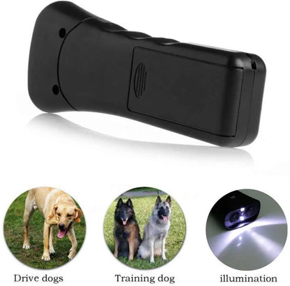 Dog Repeller Anti Barking Stop Bark Training Device Outdoor LED Ultrasonic Dog Training Repellents with Flash Light