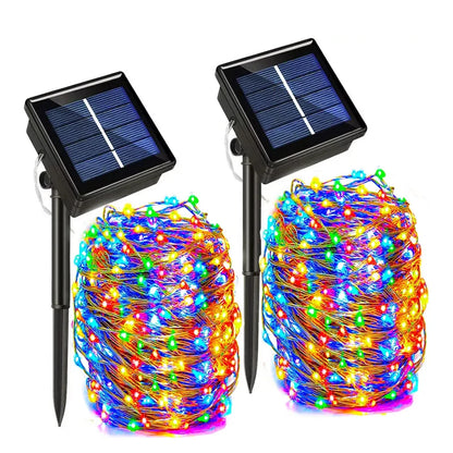 32m/22m/11m/7m solar led luz ao ar livre festão lâmpada jardim luz de fadas corda à prova dwaterproof água natal guirlanda quintal decoração luz
