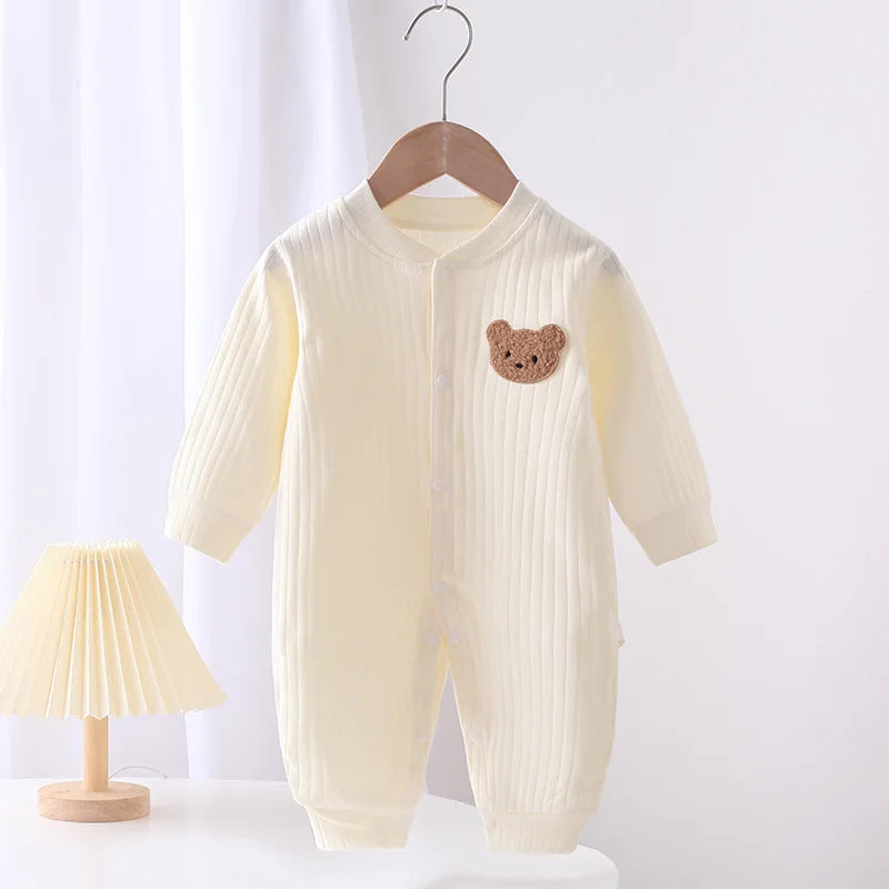 Pelele para bebé, niño y niña, mono de una pieza para recién nacido, color liso, 100% algodón, de 0 a 24 meses, manga larga, ropa de estar por casa