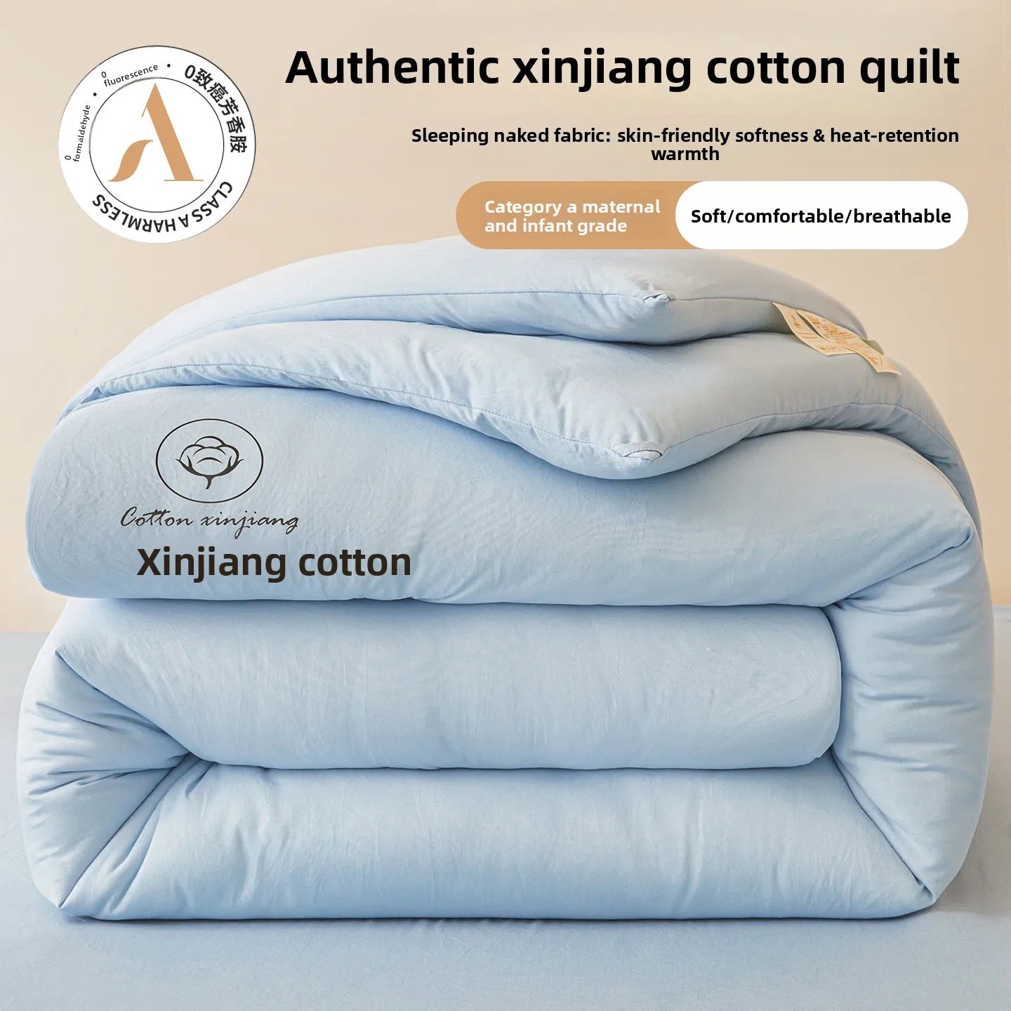 100% Cotton Filled Super Soft Autumn Winter Quilt Lightweight Fluffy Warm Duvets Core Grade A Comfort Quilted Double Comforter