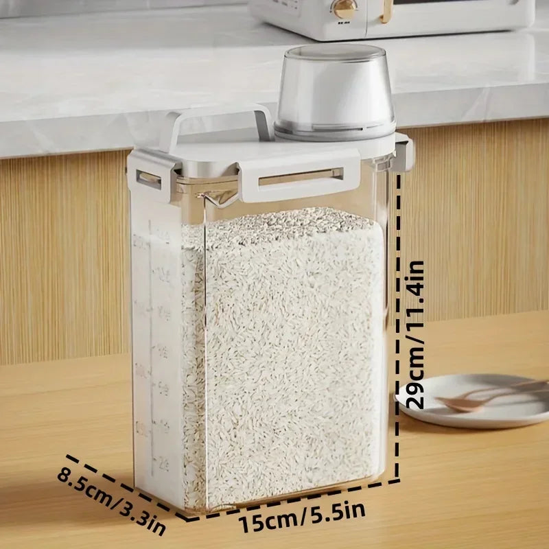 1 Pcs 2.5 L Food Grade Grain and Miscellaneous Grain Storage Box, Rice Bucket Storage Tank, Sealing Tank, Kitchen Utensil