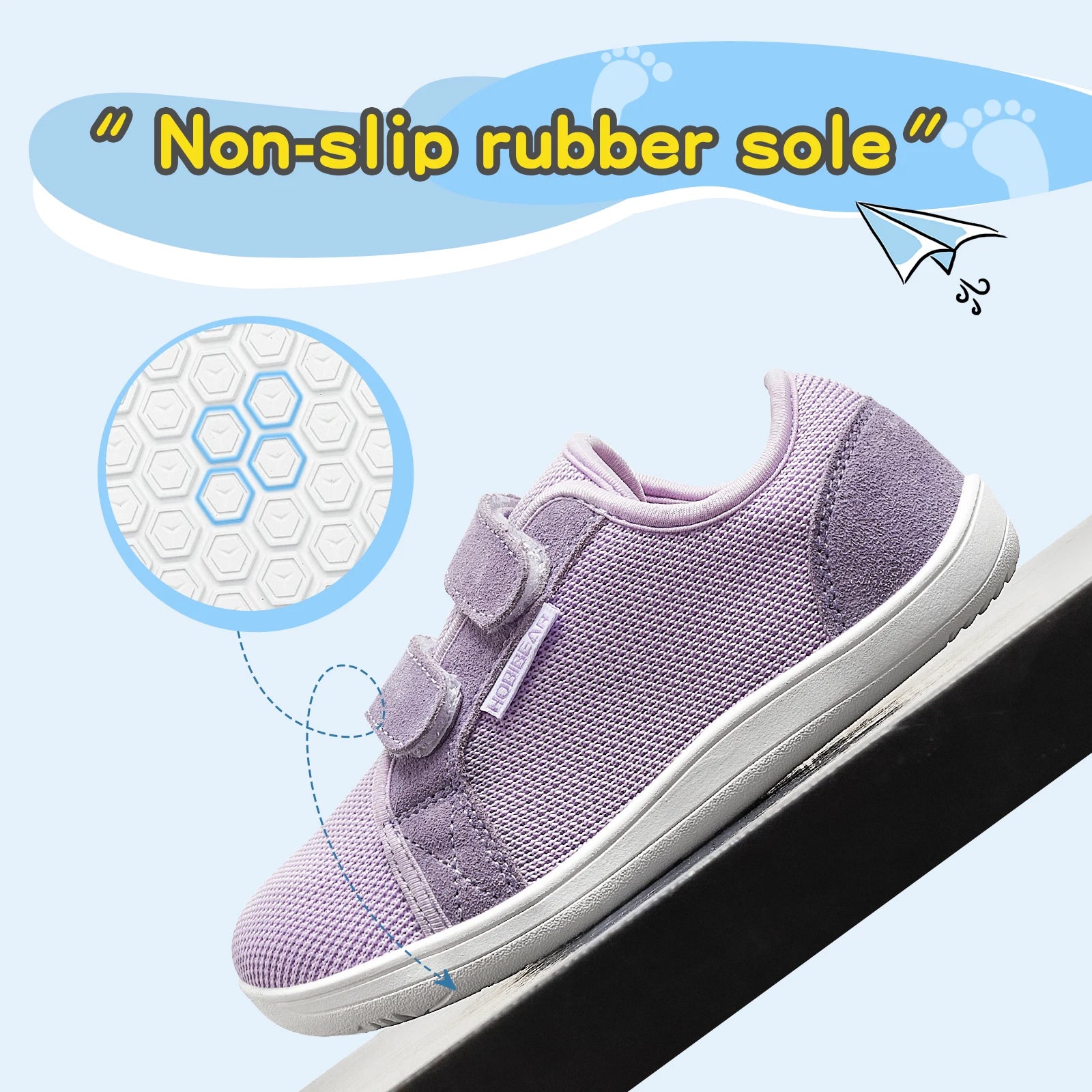 HOBIBEAR Kids Mesh Barefoot Shoes Little/Big/Kid Wide Toe Minimalist Sneakers Lightweight Hook Loop Breathable Casual Shoes