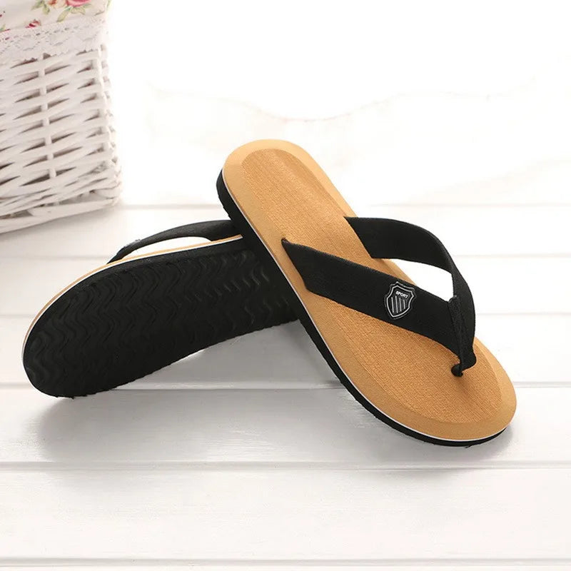 Men's Casual Flip Flops Fashion Beach Shoes Men Summer Non-Slip Flat Slides Mens Slippers Indoor House Shoes Man Male Slipper